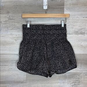 Free People Movement Women's Black Cheeta Print Athletic Shorts